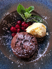chocolate cake with strawberries