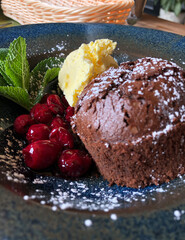 chocolate cake with cherry
