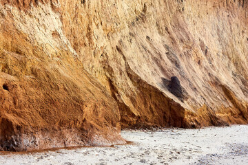 Clay cliff fragment on the seashore