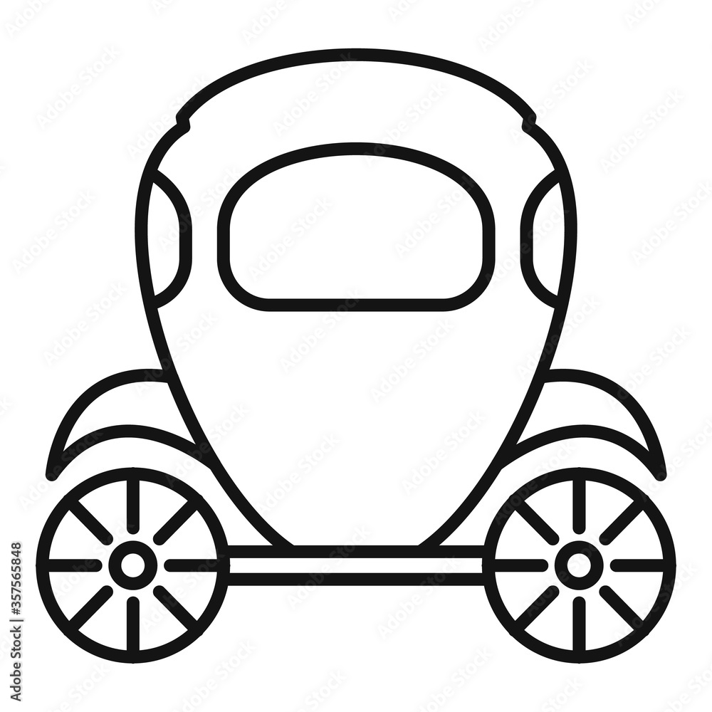 Poster chariot brougham icon. outline chariot brougham vector icon for web design isolated on white backgro