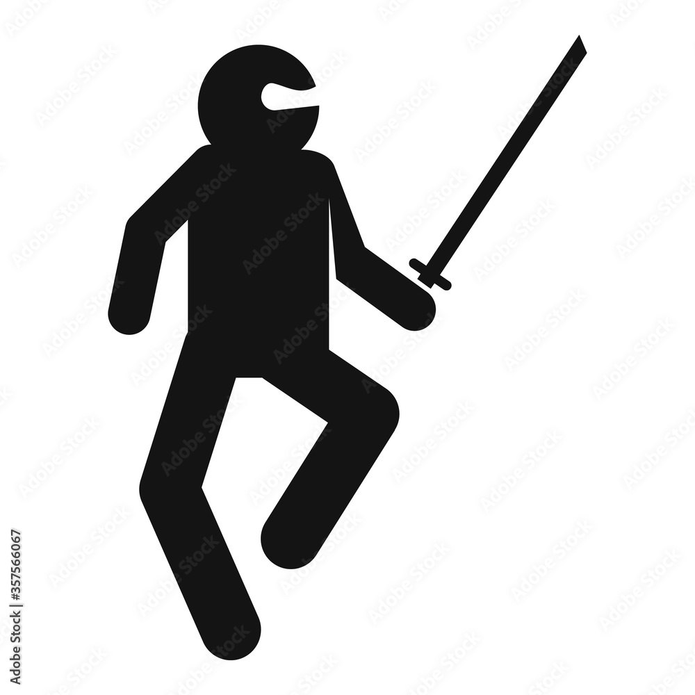 Poster ninja man icon. simple illustration of ninja man vector icon for web design isolated on white backgr