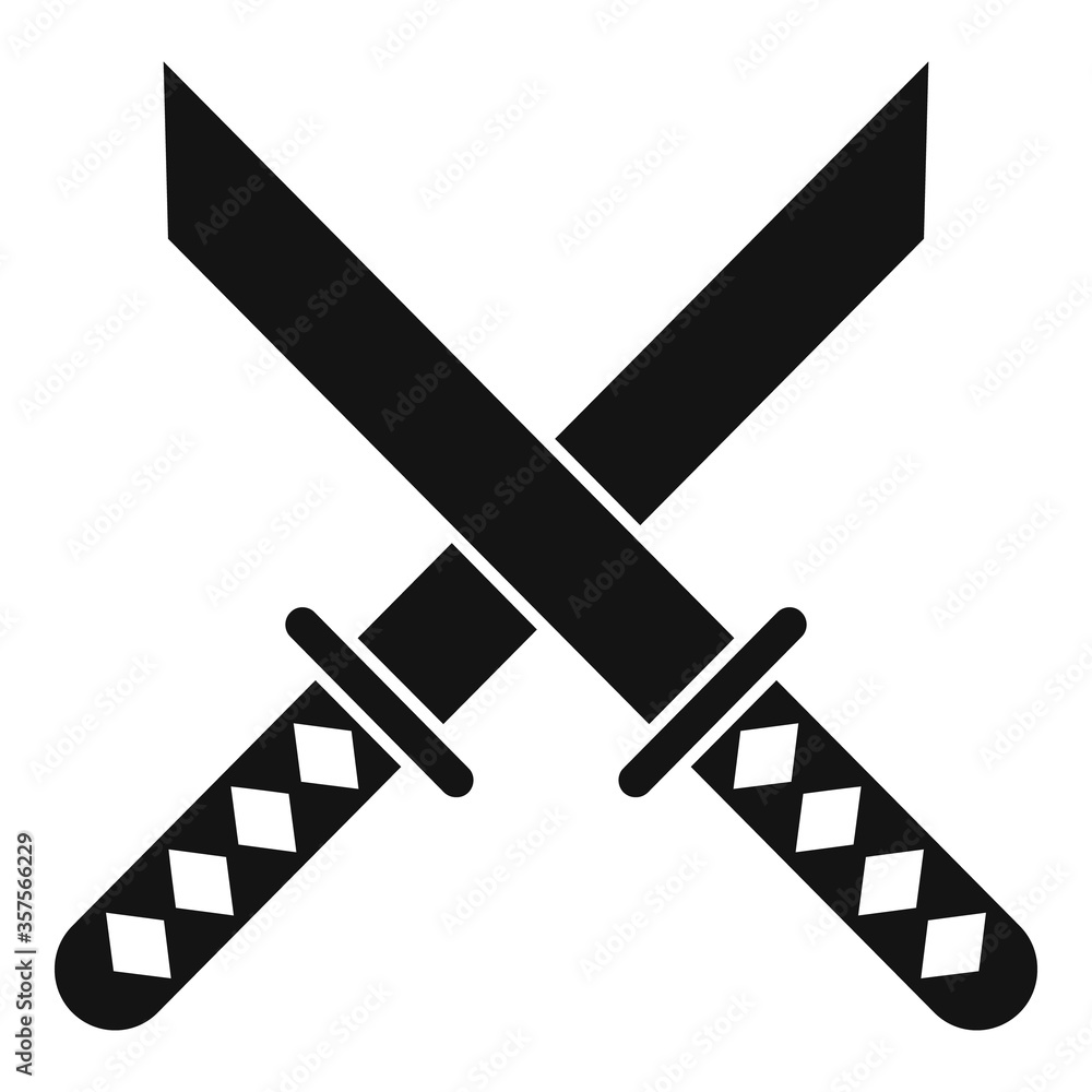 Poster crossed sword icon. simple illustration of crossed sword vector icon for web design isolated on whit