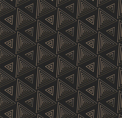 Continuous Asian Vector Continuous Textile Pattern. Dark Ornament Graphic, Geo Lattice Texture. Golden Ornate Cell, Background 