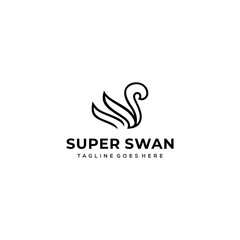 Creative modern simple Swan clean logo design template