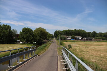 Countryroad 20 feet below sealevel in the Zuidplaspolder, the Netherlands