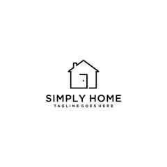 Creative simple modern house logo design template