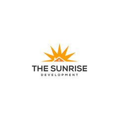 Fototapeta na wymiar Creative simple modern sunny house logo design template