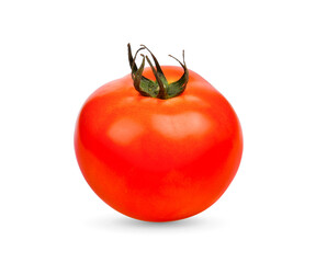 Ripe tomatoes on white background