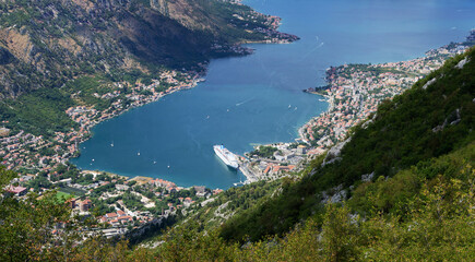 Bay of Kotor aerial panoramic view