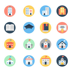 Architecture Flat Rounded Icons Pack