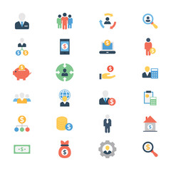 Pack Of Investor Flat Icons 