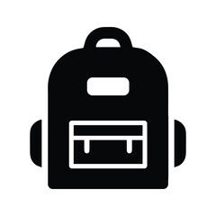 Backpack, camping, education, travel bag black icon