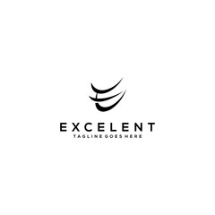 Creative Illustration modern E sign luxury logo design template