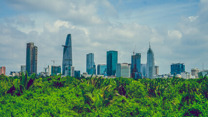 Fototapeta na wymiar View of the iconic landmark in Ho Chi Minh city