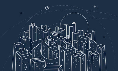the city of skyscrapers. vector illustration.