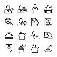 Candidate And Interview Line Vectors Pack 