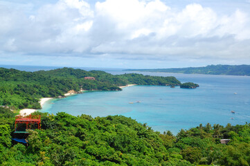 Naklejka premium Boracay Island overview from Mount Luho view point in Aklan, Philippines