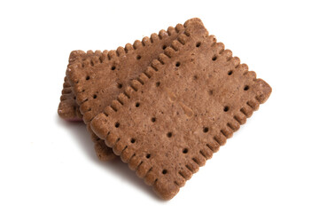 cookies with pink chocolate isolated
