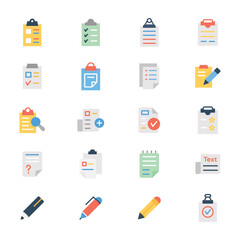 Clipboard Document Flat Icons Pack 