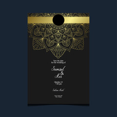 Mandala template with elegant, classic elements. Great for invitation, flyer, menu, brochure, background Premium Vector