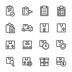 Delivery‌ ‌Services‌ ‌and‌ ‌Clipboards‌ ‌Line‌ ‌Vectors‌ ‌Pack‌ ‌ ‌
