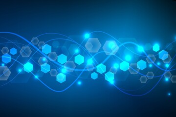 Big Data Visualization Background. Modern futuristic virtual abstract background. Science network pattern, connecting lines and dots. Global network connection .