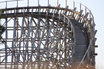 Portion of a wooden roller coaster