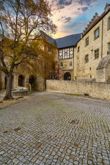Schloss Neuenburg und Weinberge bei Freyburg, Burgenlandkreis, Sachsen-Anhalt, Deutschland