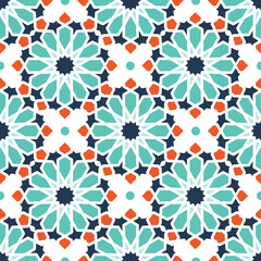 Seamless pattern with Arabic and Asian motifs