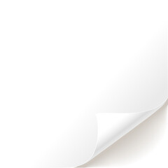 Blank white page curl background