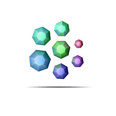 Gems crystals diamonds logo concept object 