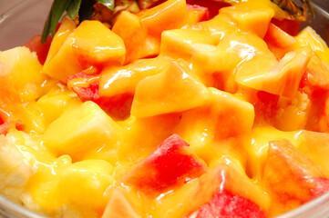 Pineapple and watermelon fruit dessert mix