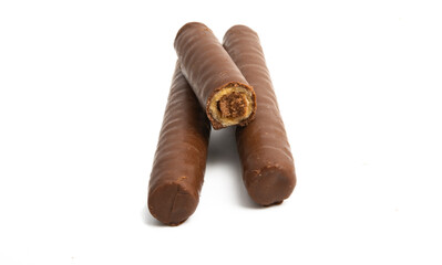 chocolate rolls isolated