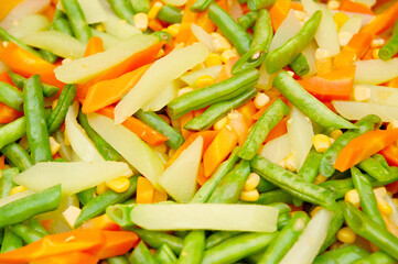 Mixed vegetables with beans, carrots, corn, and others