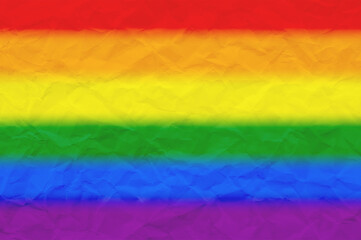 LGBT pride flag or Rainbow pride flag on crumpled paper