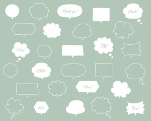 手書きの吹き出しのセット／イラスト／ふきだし