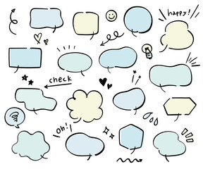 手書きの吹き出しのセット／イラスト／ふきだし