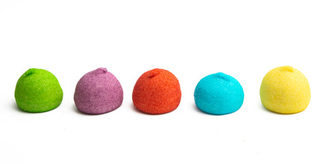 fruit marshmallows isolated