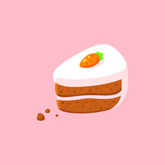 Carrot cake cheesecake vector illustration isolated icon for menu kitchen and cafe