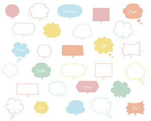 手書きの吹き出しのセット／イラスト／ふきだし
