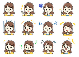 女性の色んな表情セット part2