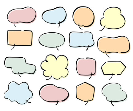 手書きの吹き出しのセット イラスト ふきだし Stock イラスト Adobe Stock