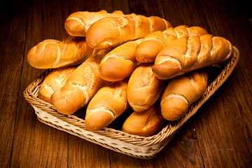 Fresh fragrant bread on the table.
