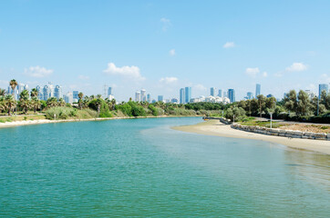 Yarkon river mouth in Tel Aviv (Israel) - 357581882