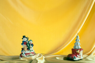 Christmas composition of retro toys for Christmas.