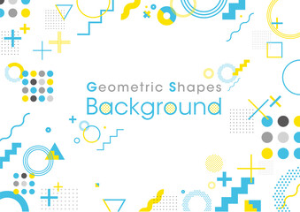 Background composed of geometric shapes. Vector data. Light blue and Yellow.
