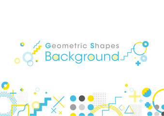 Background composed of geometric shapes. Vector data. Light blue and Yellow.