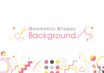 Background composed of geometric shapes. Vector data. Pink and yellow.
