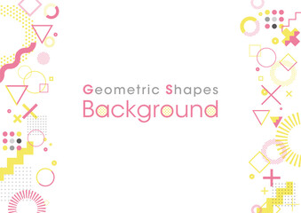 Background composed of geometric shapes. Vector data. Pink and yellow.