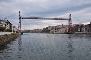 Biscay Bridge or Suspension Bridge in Portugalete, Biscay, Basque Country, Spain, Europe.